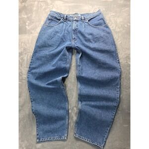 Vintage Anchor Blue Pleated Baggy Jeans Men's 38x32 Y2K 90's
